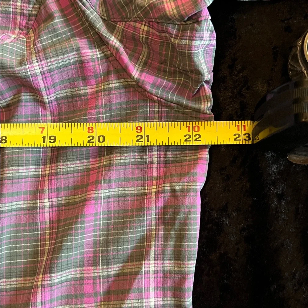 Duluth Trading Co Pink and Gray Plaid Shirt - Picture 7 of 7